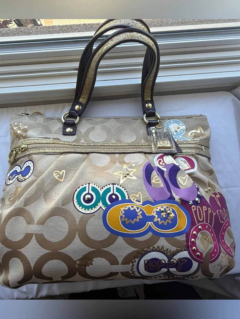 Coach Poppy Signature Glam Tote